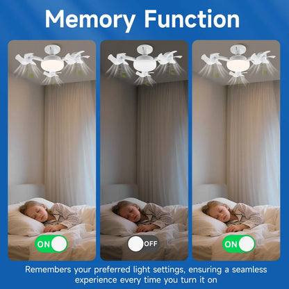 Modern E27 LED Ceiling Fan Light with Remote Control